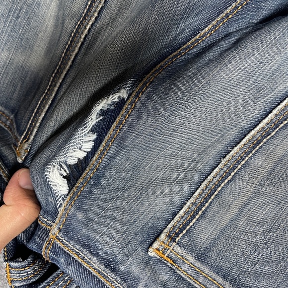 Vintage Y2K Rokker 30x29 Blue Schoeller Dynatec Motorcycle Denim Jeans 0657 - Picture 12 of 13